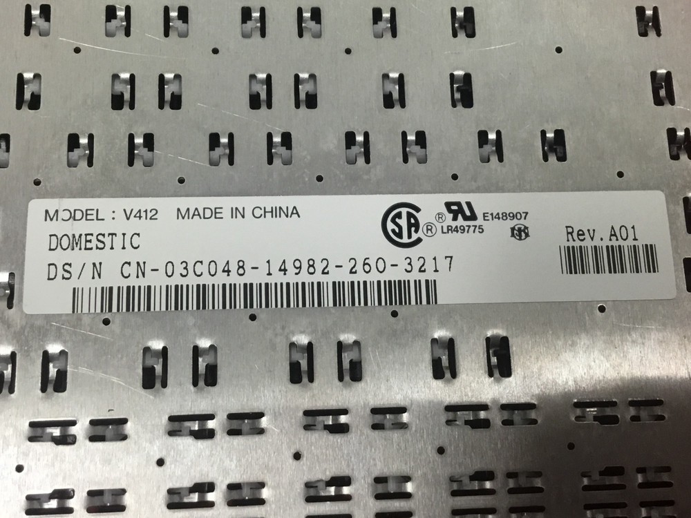 V412 - Rev. A01 - Domestic Keyboard - UNUSED
