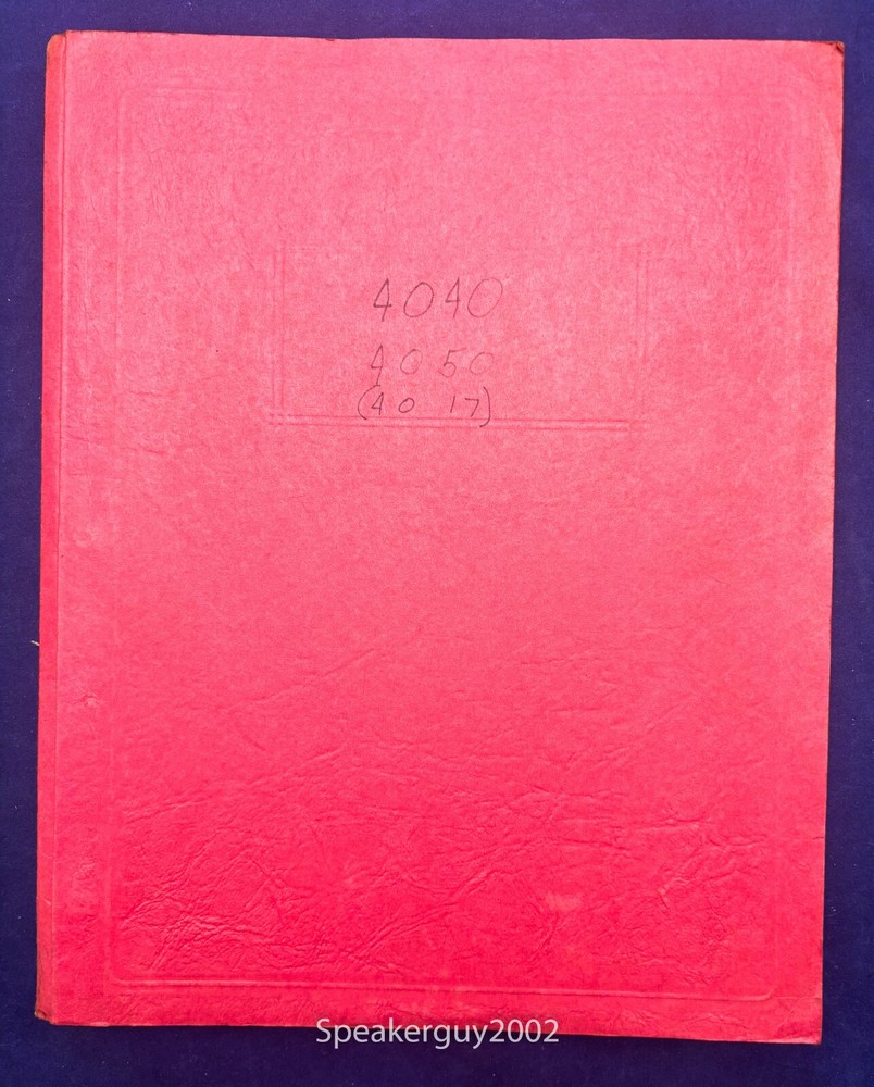 Original Wurlitzer Organ 4040 4050 Schematic Manual