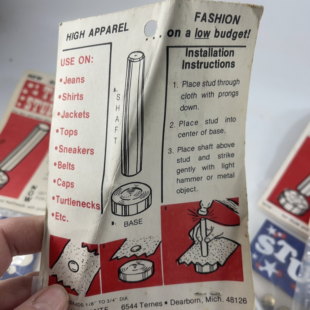 4 Packages of THE JIFFY STUD Machine and Studs