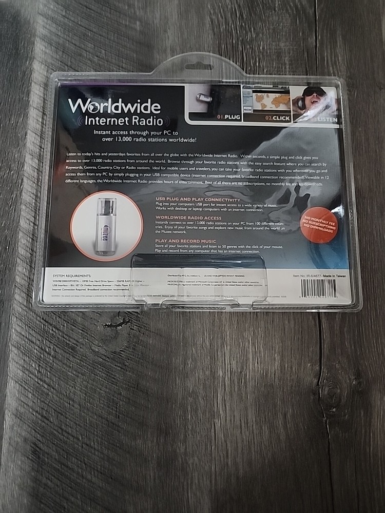 Muzee USB Internet Radio For Computer NEW In Package D1