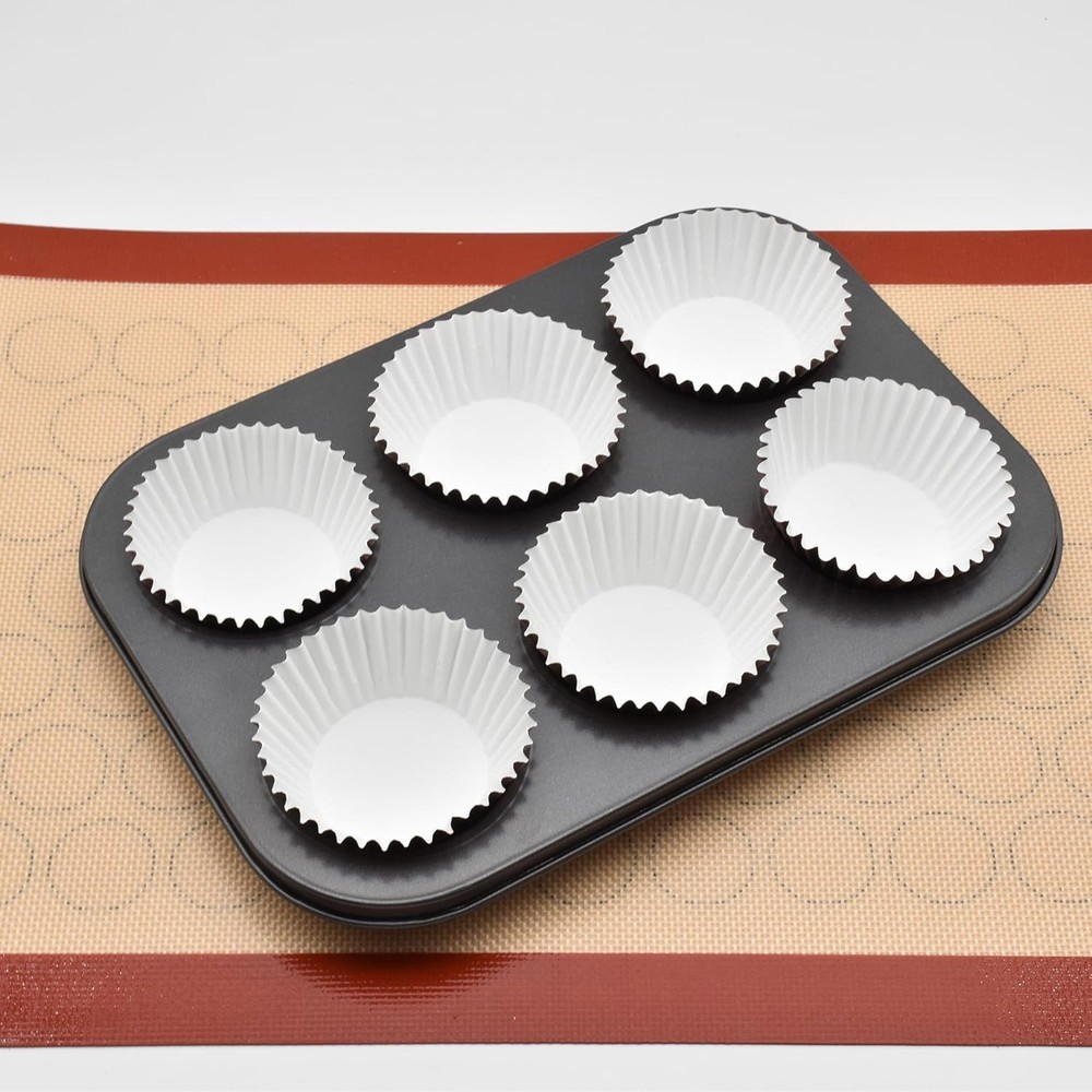200 Pcs Silver Foil Cupcake Liners Standard Baking Cups Muffin Large,