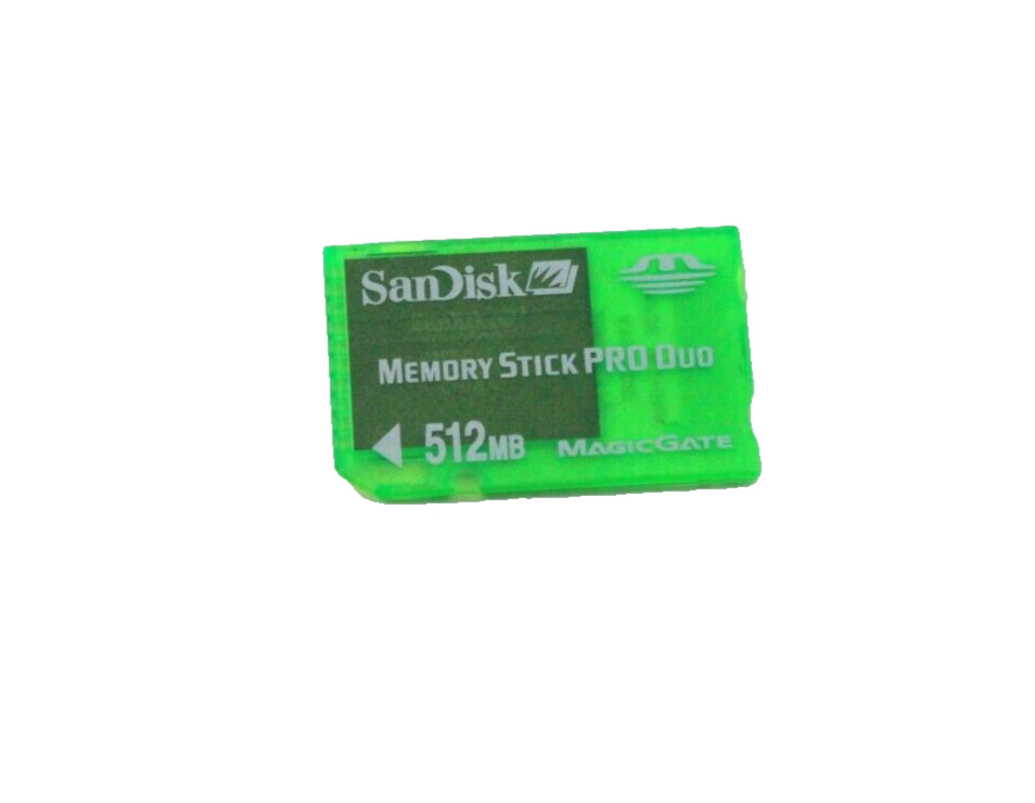 San Disk Memory Stick Pro Duo 512MB SDMSG-512 Translucent Green