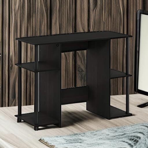 Computer Study Desk Open Storage Shelves Engineered Wood Writing Table Bedroom