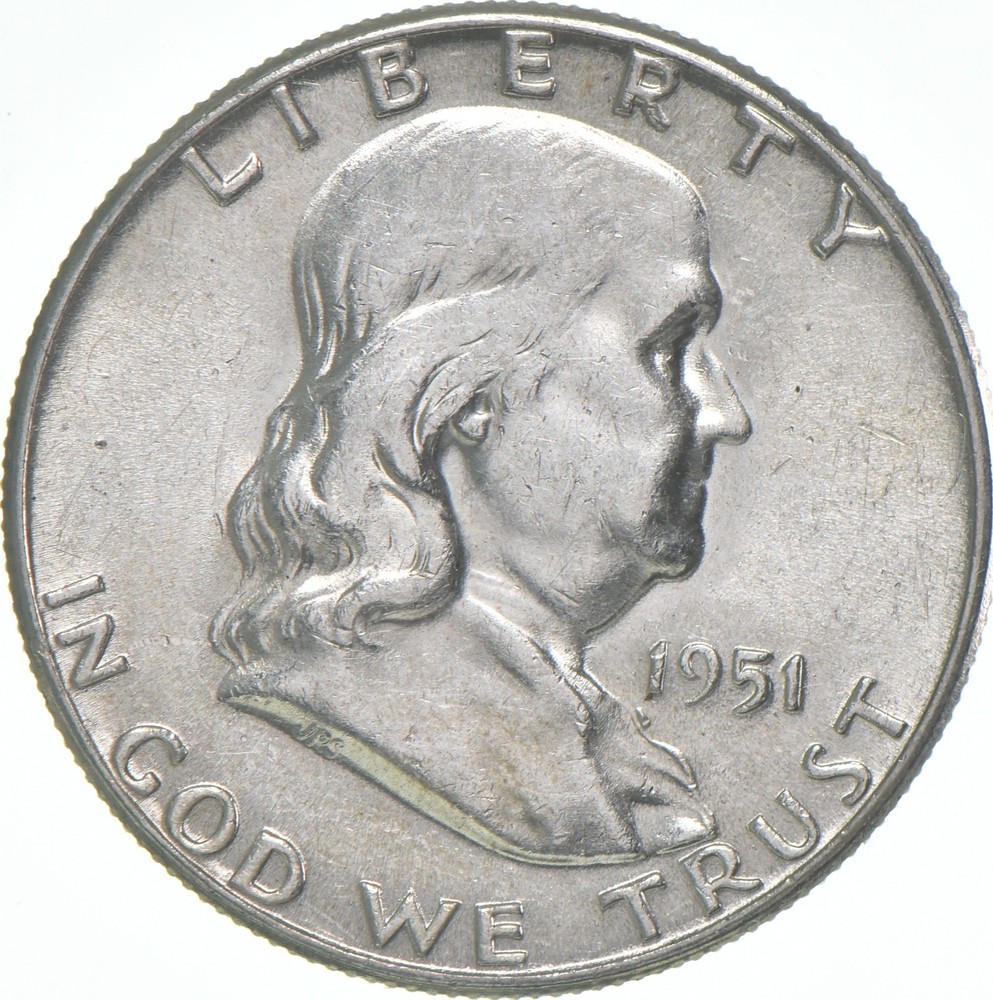 1951 Franklin Half Dollar AU 90% Silver