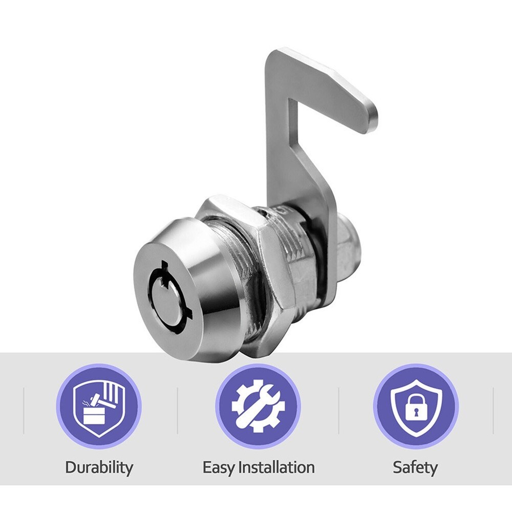 Secure and Reliable Chrome Finish Camlock with Keys Tool Box Replacement Lock