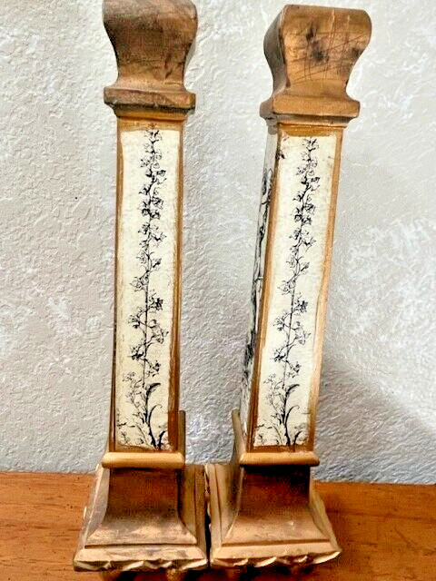 Ciroos Cherub Rustic Wood Candlesticks, Free Shipping