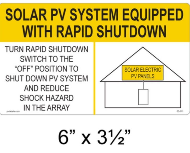 PV Label 05-111 Pack Of 10