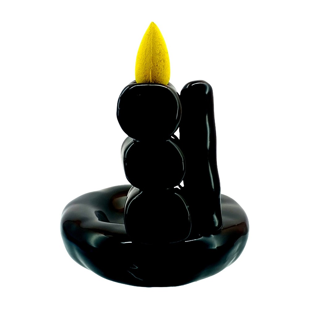 Bamboo Logs Ceramic Backflow Incense Burner 4.25” Decor for Home, Yoga Studio