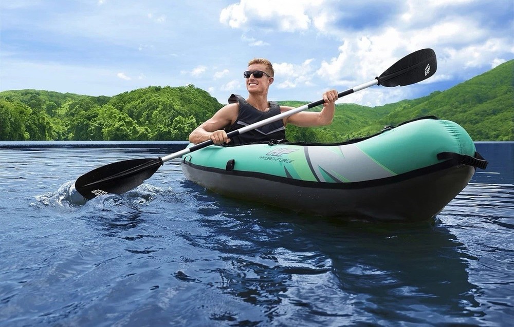 Hydro Force Inflatable Kayak Set | Includes Seat, Paddle, Hand Pump, Storage Car