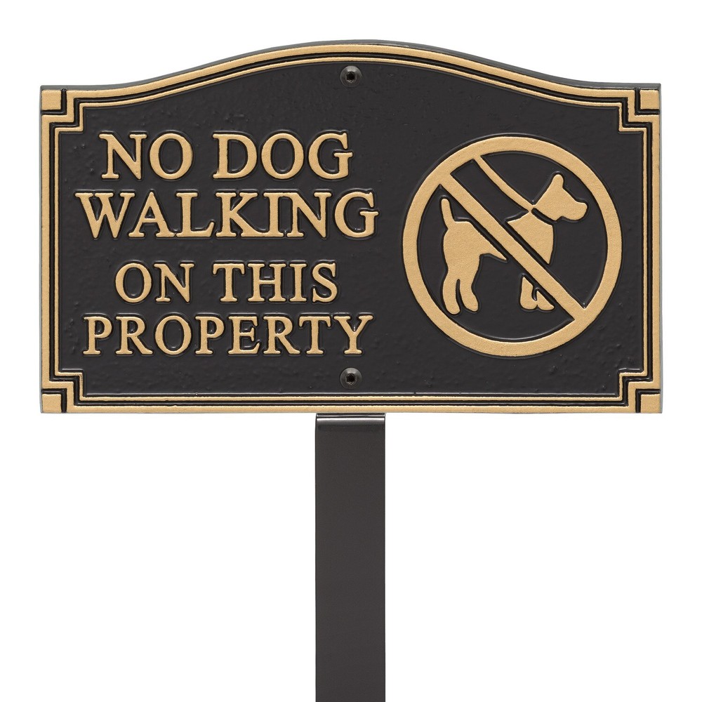 No Dog Walking Lawn/Wall Statement Sign