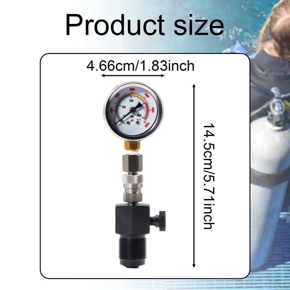 Scuba Pressure Gauge Compact Release Valve for BCD Regulator Underwater