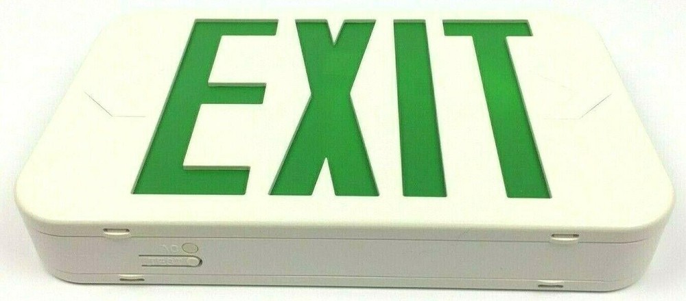 Progress  Exit Sign Lighting 120V White Board Integrated LED Green PETPE-UG-30