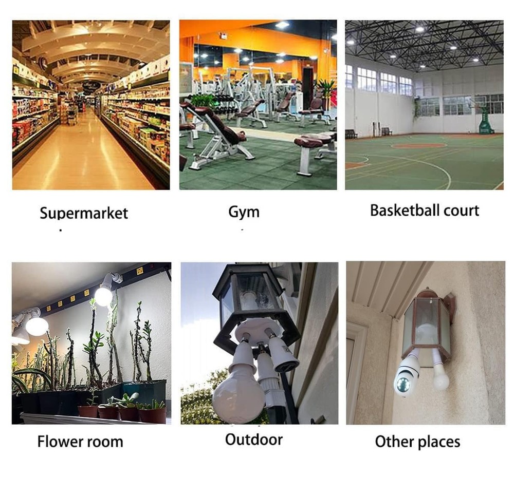 2-in-1 Light Socket Extender E26/E27 to 2 Bulb Adapter Adjustable 360° Rotatable