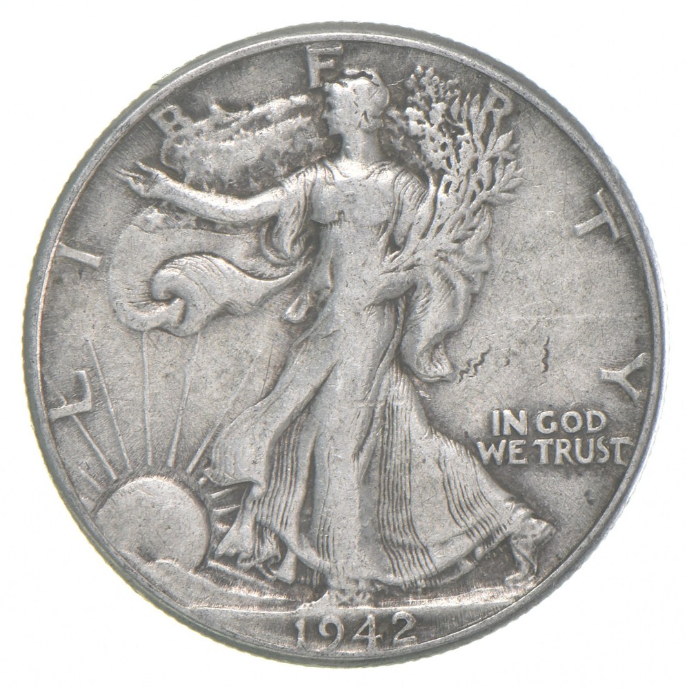 1942 XF Walking Liberty Half Dollar 90% Silver
