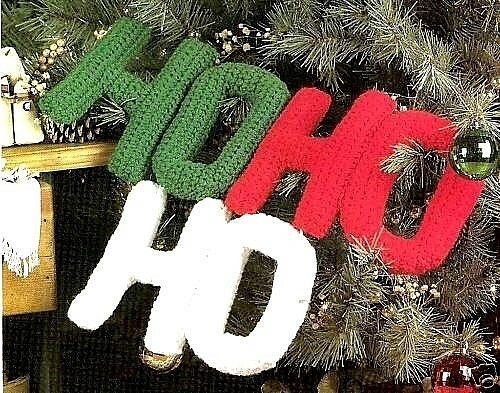 HO-HO-HO Wall Hanging/Decor/Crochet Pattern INSTRUCTIONS ONLY