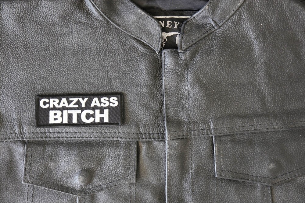 Embroidered Patch (Iron-On), Crazy A** Bitch, 4" x 1.5"