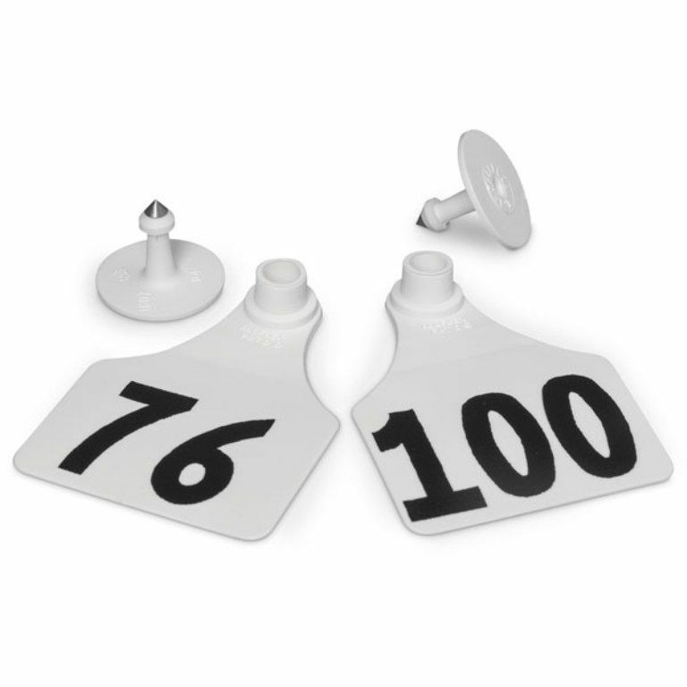 Y-Tex 4* Numbered Ear Tag WHITE #76-100 25 Tags/Pkg Prevent Cracking Flexible