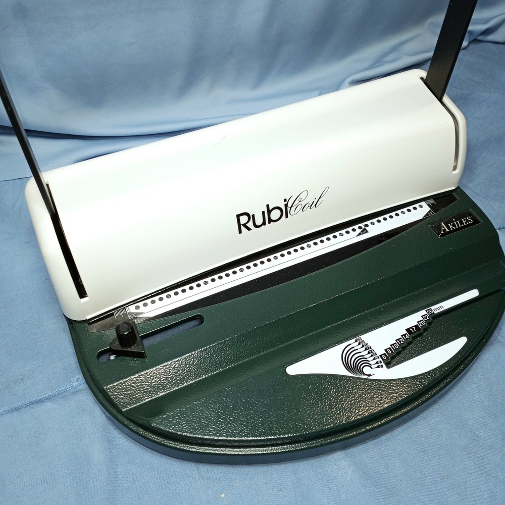 Akiles RubiCoil 41 Letter Spiral Coil Binding Punch Machine Notebook School Comb