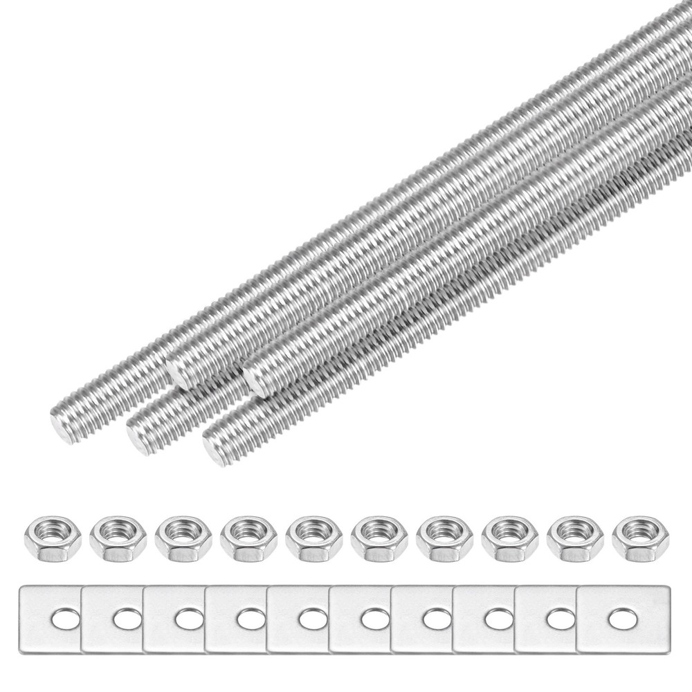 5-Set Fully Threaded Rod, M3x150mm Right Hand Thread Bar Studs with Nuts
