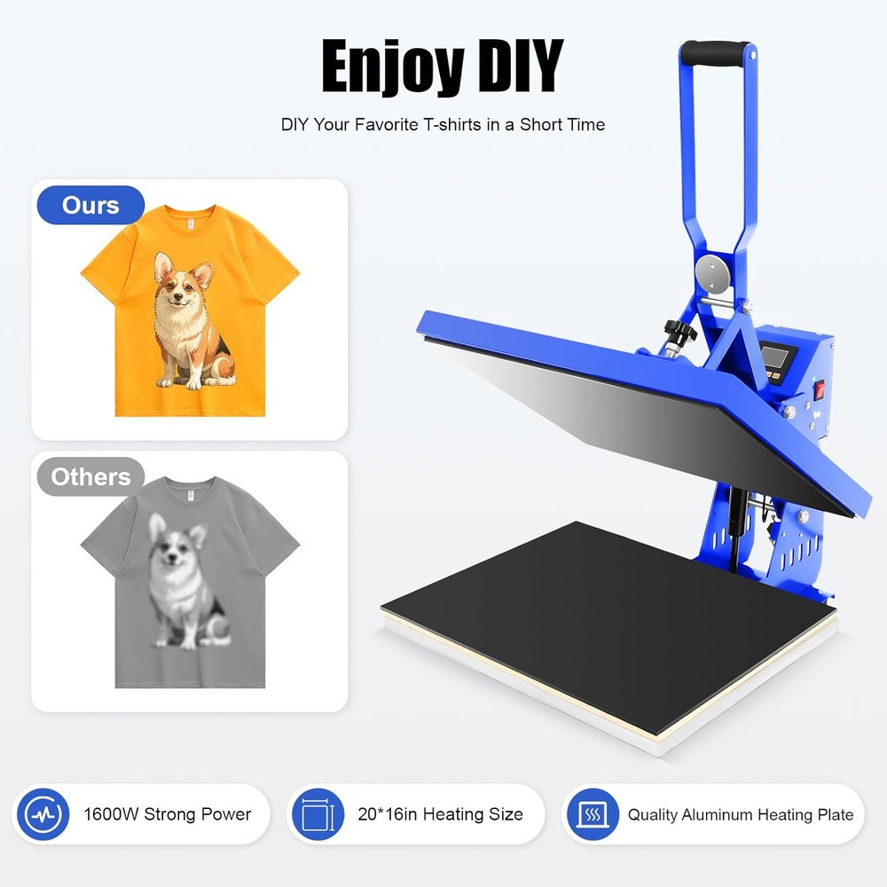 16"X20" Automatic Heat Press Machine,Auto Open Clamshell Base Heat Printing Pres