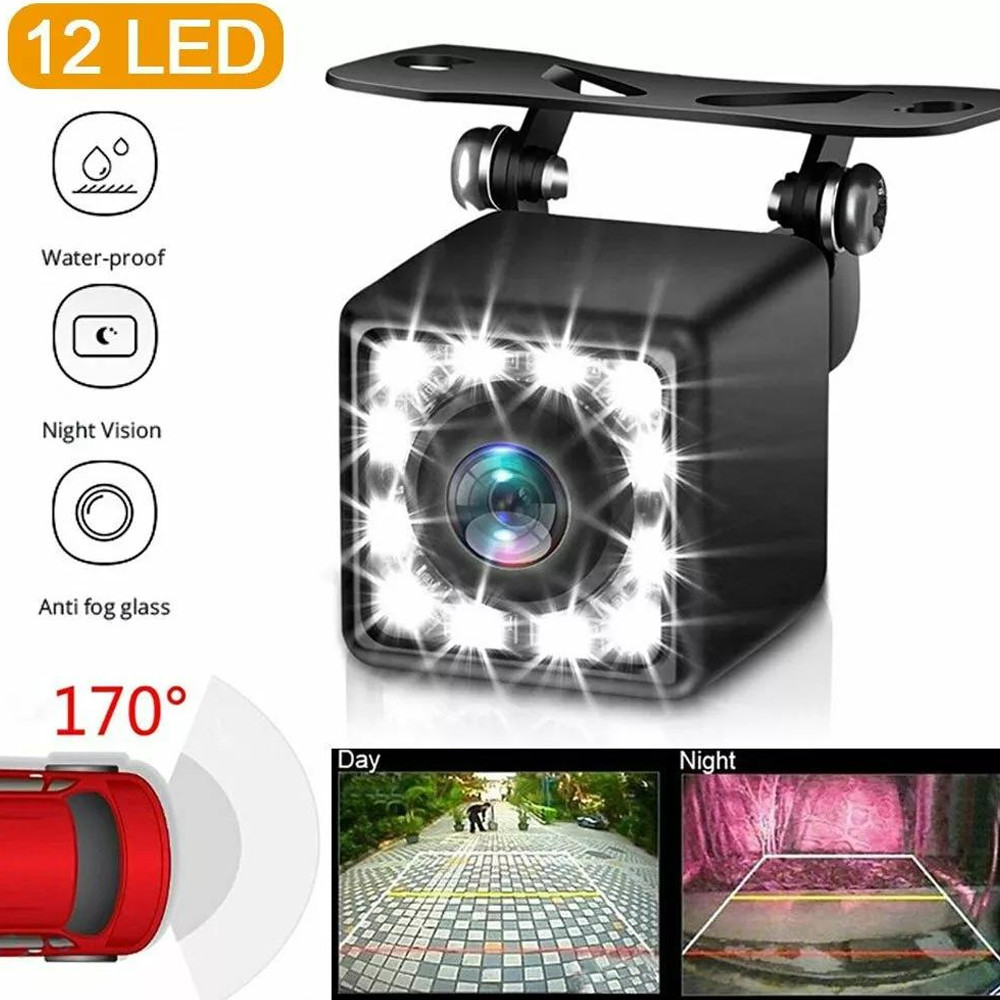 170° Reverse Camera LED HD Car Waterproof Rear View Camera Night Vision CAM Kit