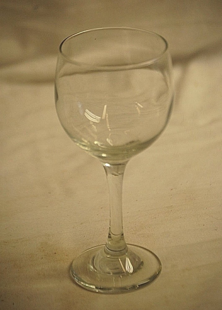 Water Wine Goblet Clear Glass Stemware Unknown Maker a