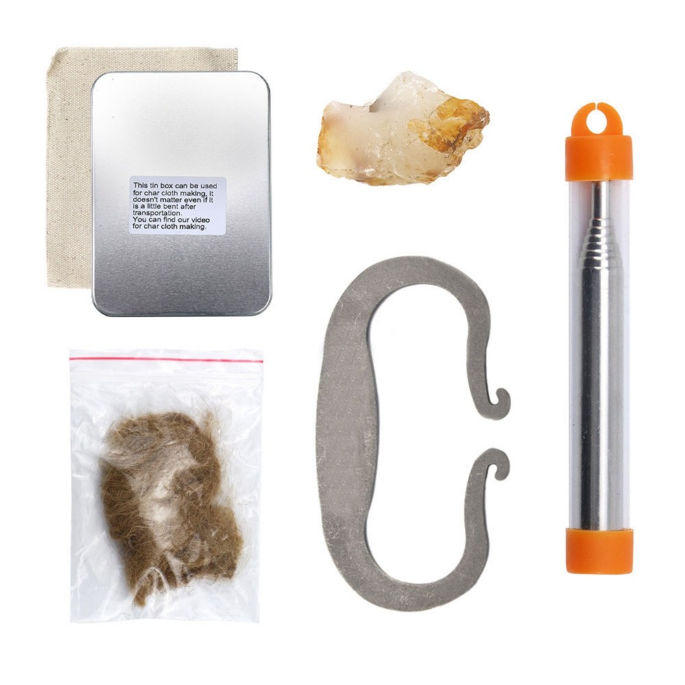 Fire Making Kit High Carbon Steel Flint Starter 15K Strikes Emergency Tool