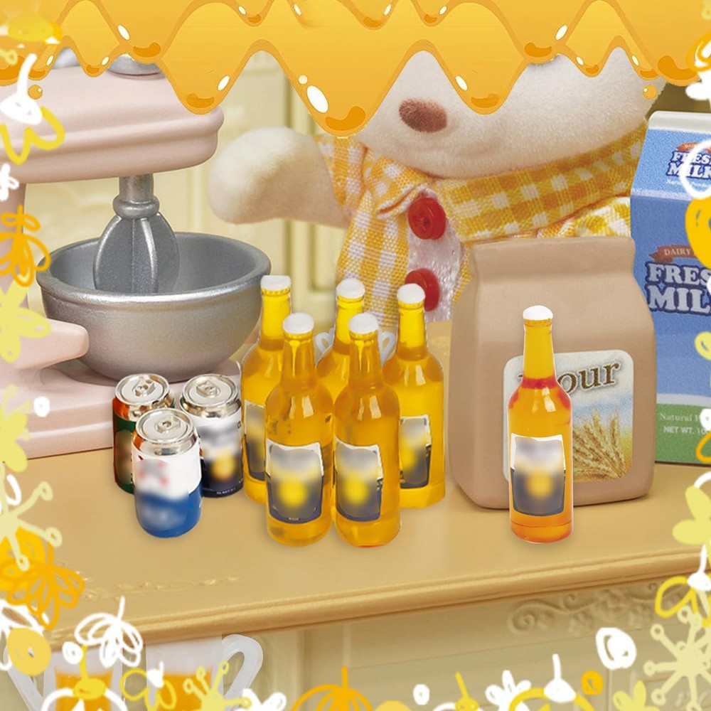 1:12 Scale 11 Pcs Miniature Beer Bottles and Cans Mini Small, Set E