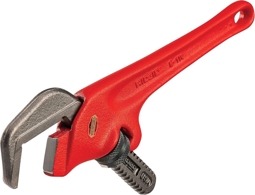 E-110 Offset Hex Pipe Wrench, 9.5", Red