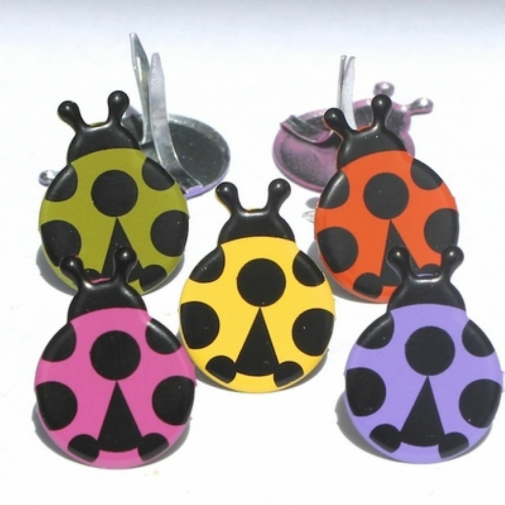 BRIGHT LADYBUG BRADS Bugs Summer Garden Bug Scrapbooking Stamping Card Making