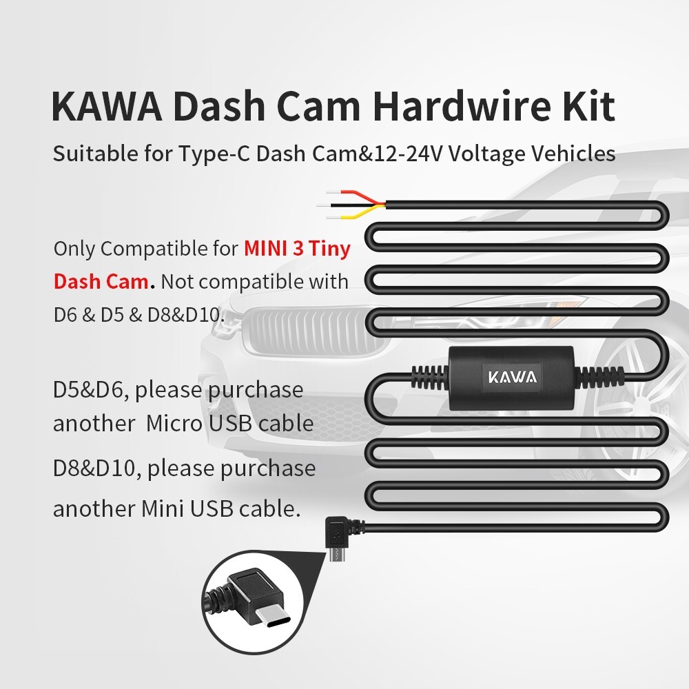 KAWA Dash Cam Hardwire Kit for MINI 3