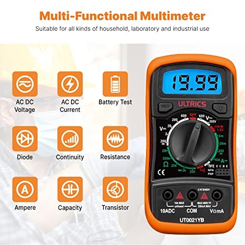 Digital Multimeter, Voltmeter Ammeter Ohmmeter Circuit Checker with Backlight