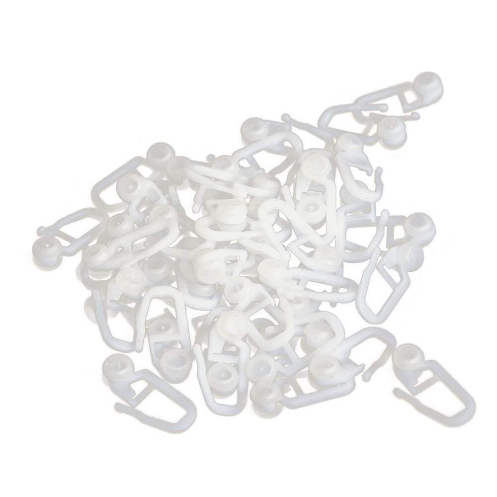 100Pcs Plastic Carrier Slide Wheels Rollers Curtain Track Hook Universal Curt...
