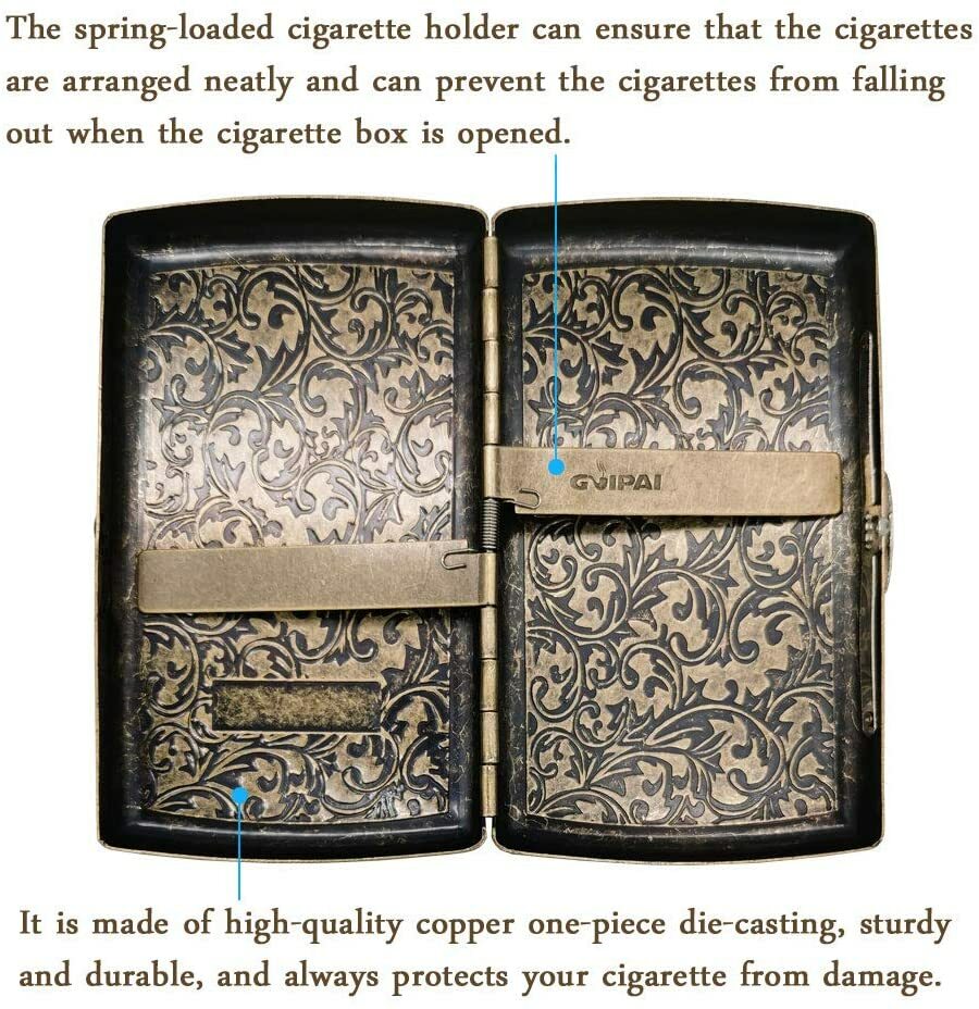 Style Double Sided King Size Mini Cigarette Case Spring Clip Open Pocket Holder
