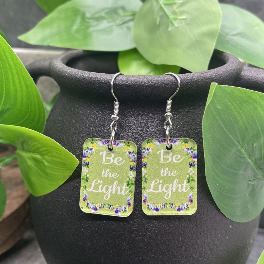 1.75” Silver-tone Scripture Floral Dangle Earring Set New Free Ship B7620-B7624