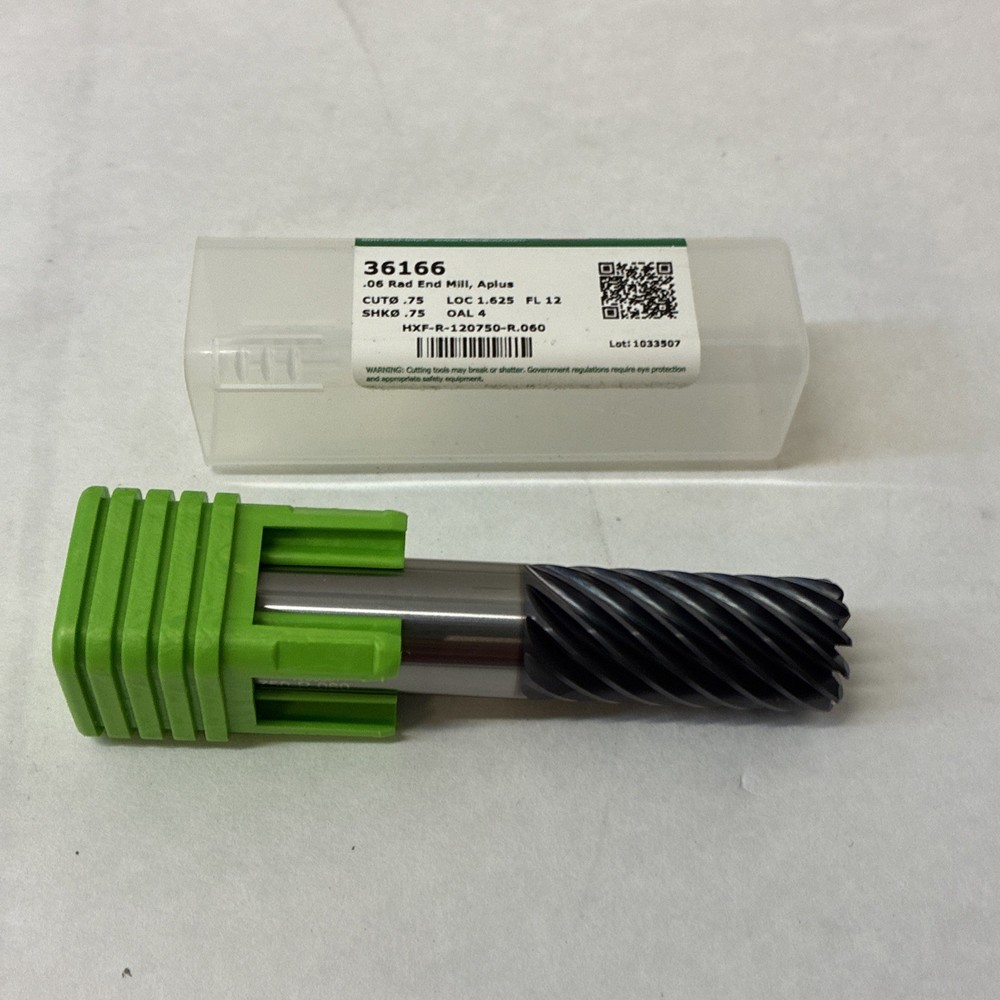 36166 Multi-Flute, Corner Radius End Mill,