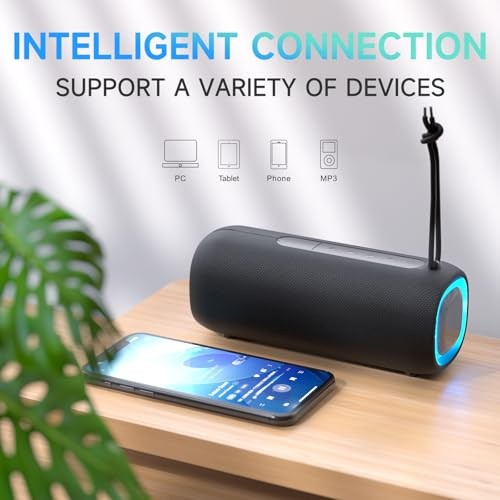 Portable Bluetooth Speaker, Wireless Bluetooth Speaker with Clear Loud Black