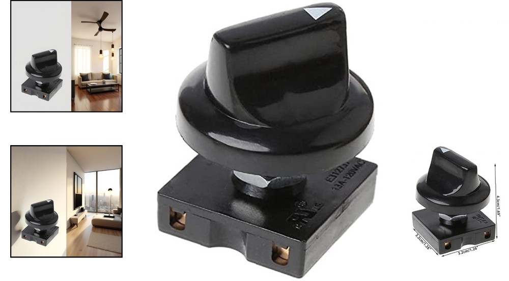 Compact 4-Position Rotary Fan Switch with 3-Speed Control for Easy Adjustment