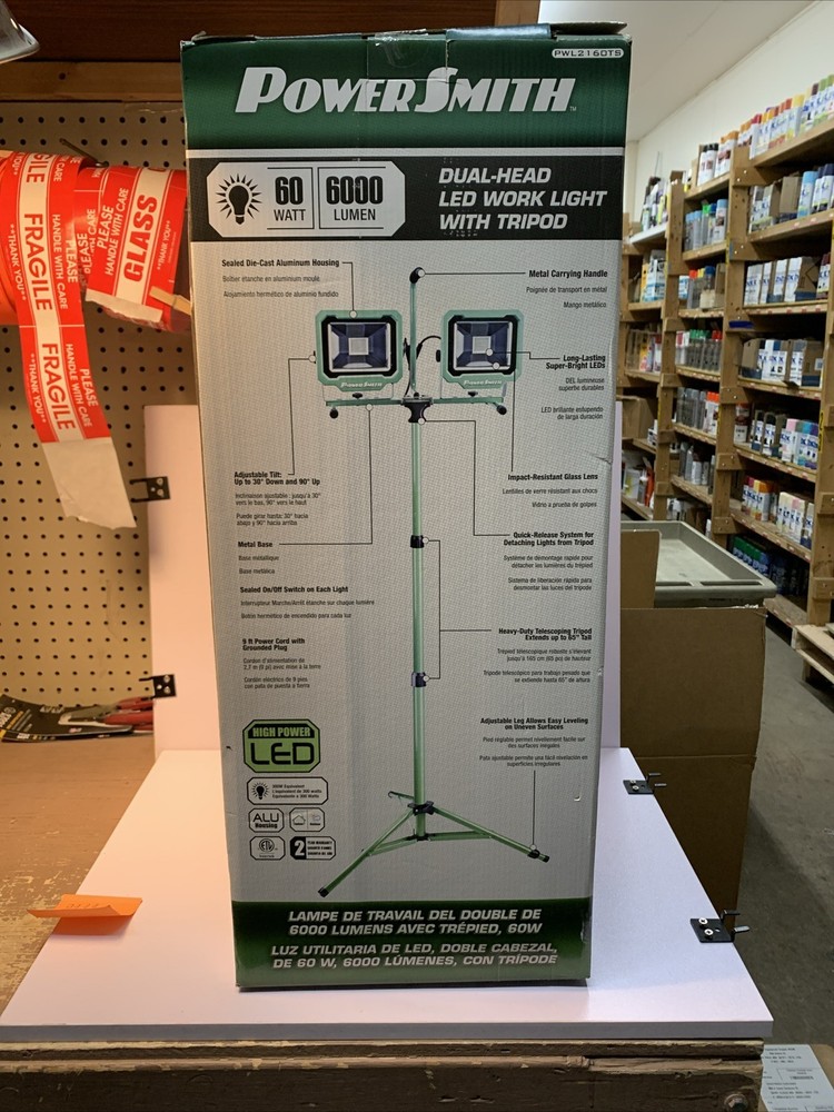 PowerSmith LED Work Light 60 Watt 6000 Lumen PWL2160TS