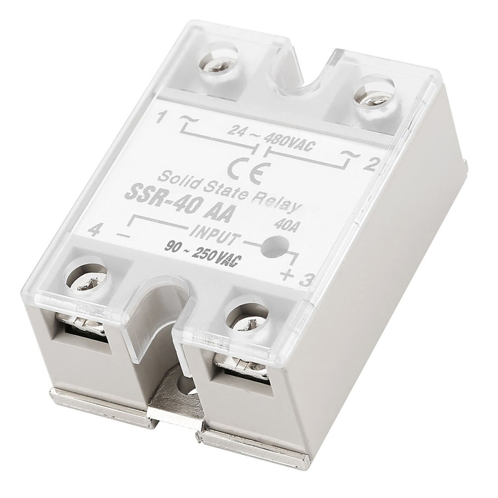 SSr 40AA 40A Solid State Relay Module AC-AC Input 90-250V AC Output 24-480V AC