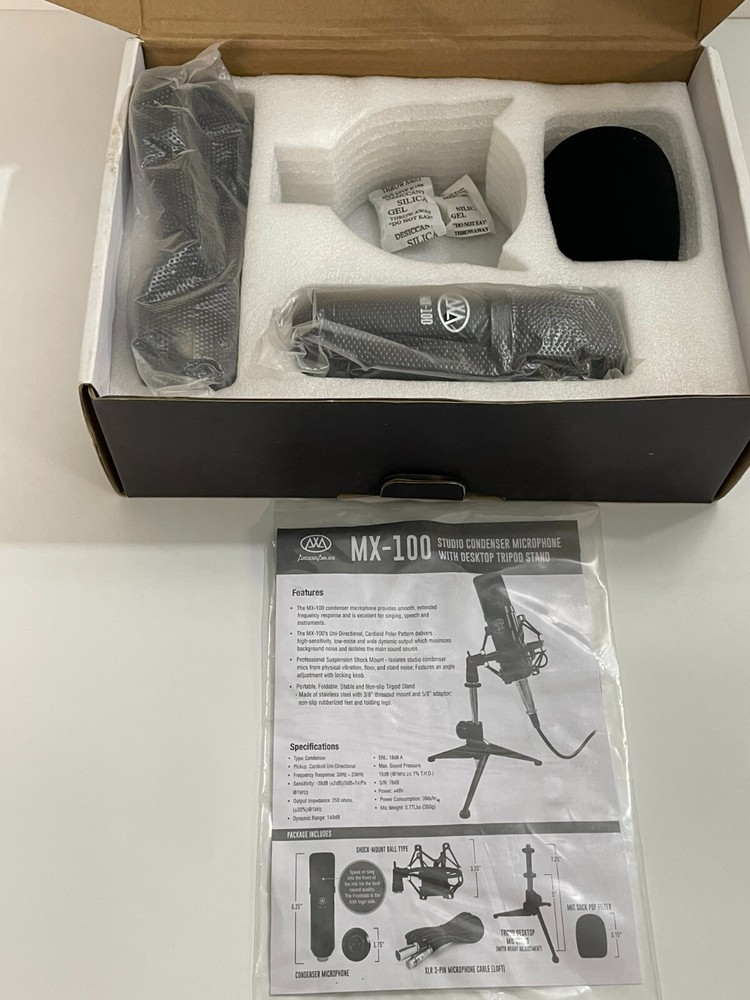 Axcess Ables MX-100 Studio Condenser Microphone Black