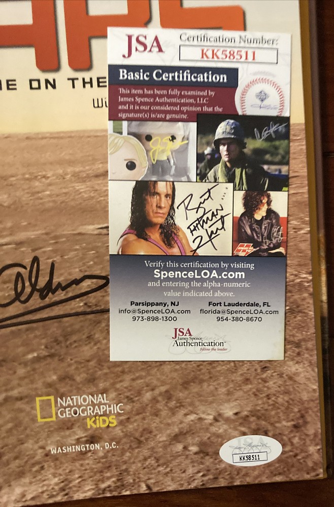 Buzz Aldrin Welcome To Mars Signed Hc Jsa Sticker Cos