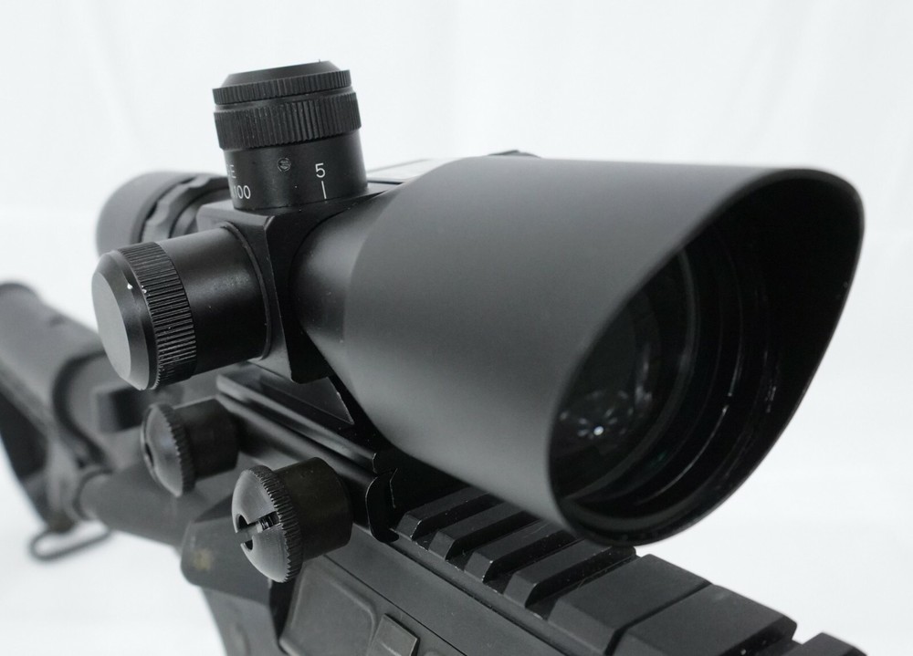 Adjustable 2.5-10x40 Compact Rifle Scope Illuminated Mil-Dot RED Laser & Mount