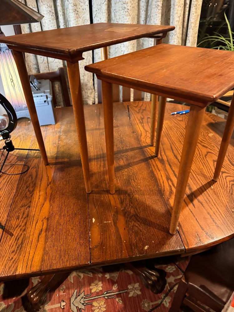 Mid Century Danish Modern Danish Nesting Stacking Tables