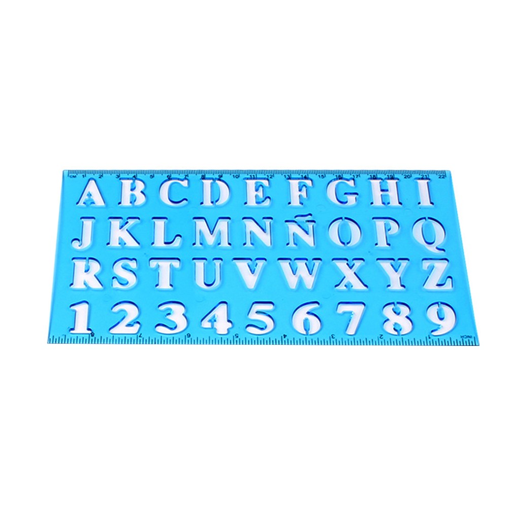 Plastic Drawing Ruler Alphabet & Number Hollow Template Stencil Learning TSWL