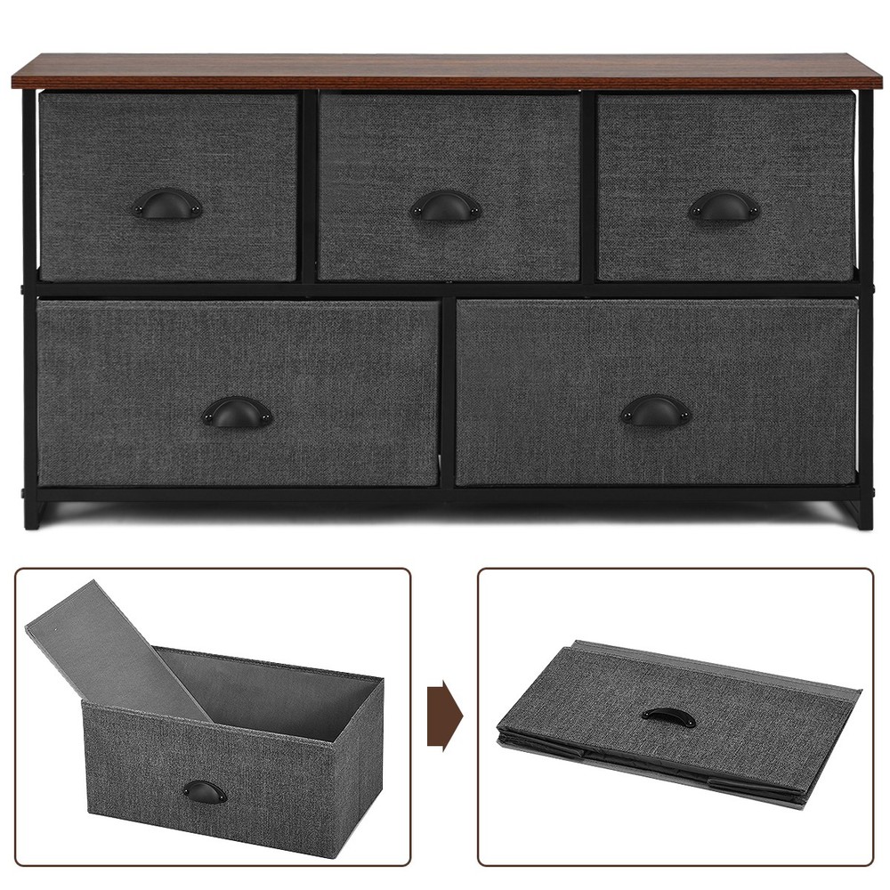 Multi Drawers TV Stand Storage Unit Side Table Display Organizer Living Room