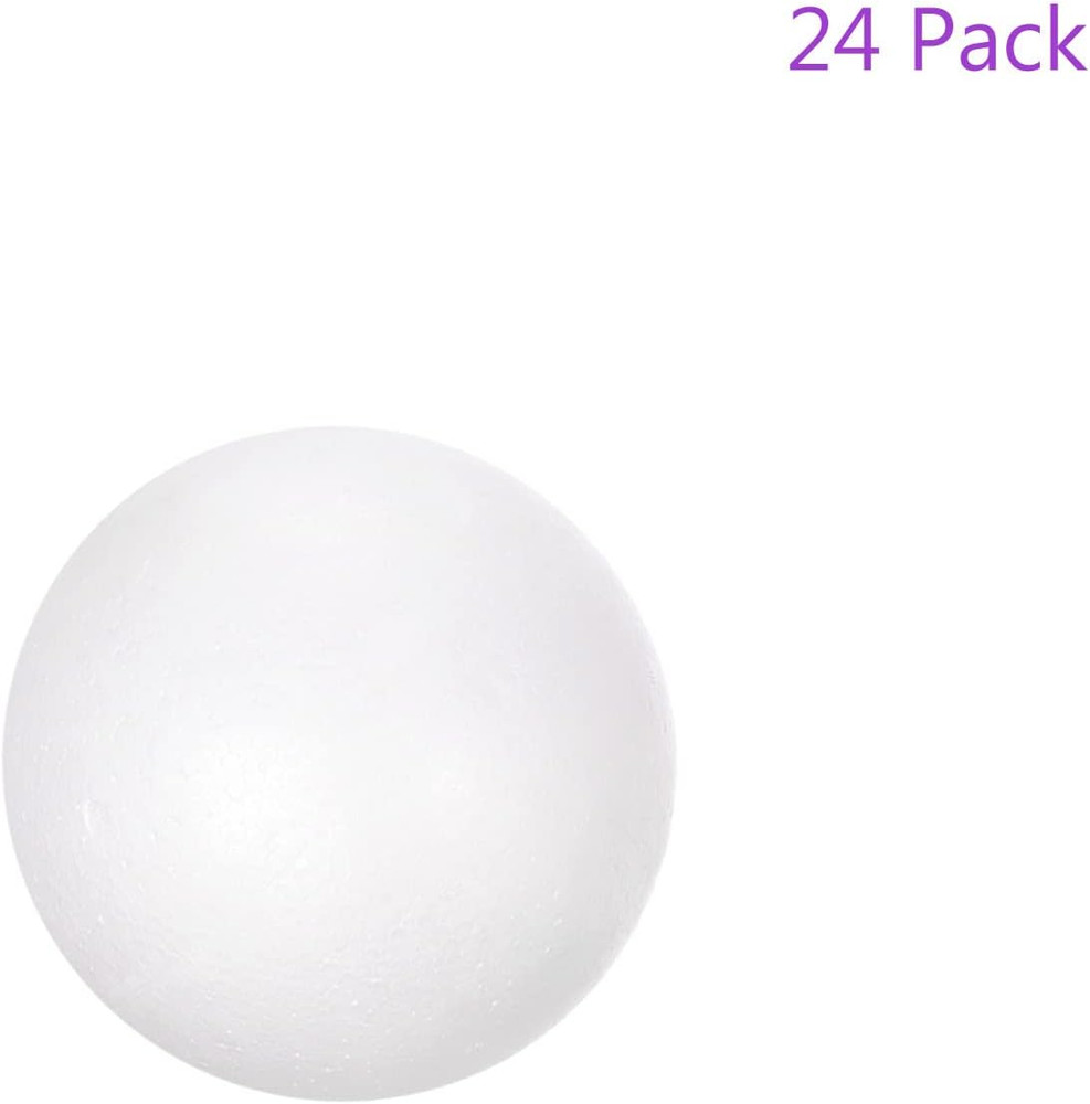 6 Pack 2.8 Inch Foam Balls Polystyrene round Solid Foam Ball White for DIY Craft