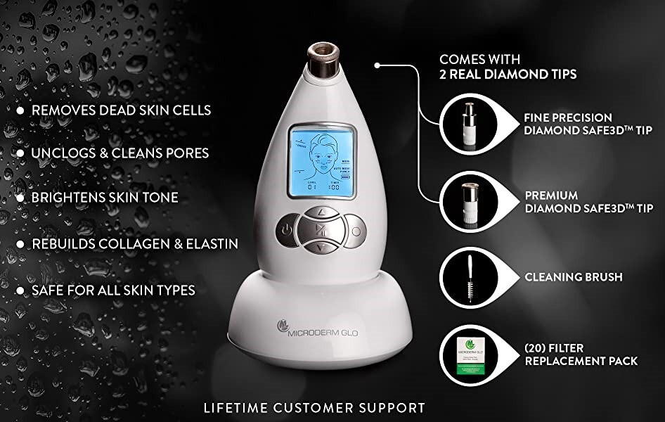 Microderm GLO Diamond Microdermabrasion Machine and Suction Tool