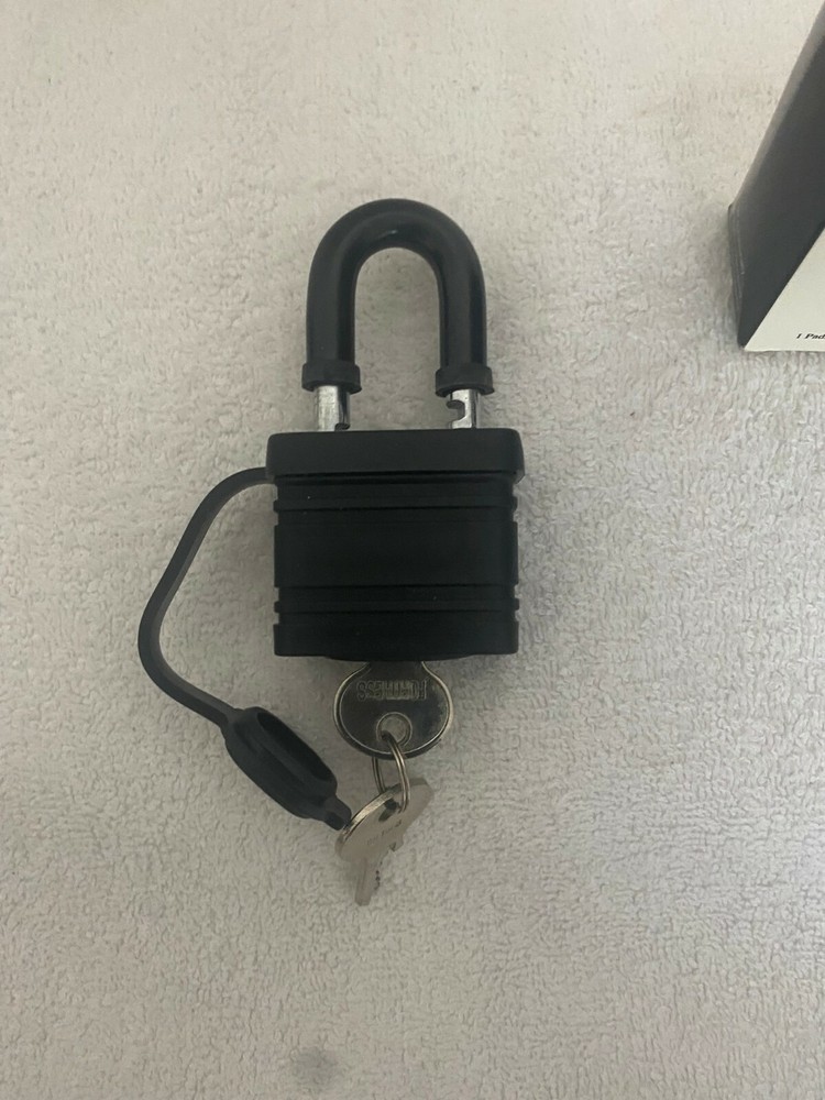 Fortress (Master Lock) Padlock, Shackle Type Open Black New