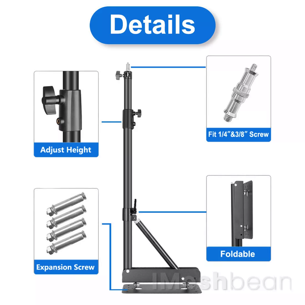 71" Triangle Wall Mount Bracket Boom Arm Stand for Light Umbrella Softbox Studio